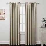 ZWARMY Leinenvorhänge für die Küche, Etagenvorhänge für Fenster, halblichtfilternde Vorhänge für Schlafzimmer, Wohnzimmer, Keller, Badezimmer, Fensterbehandlungen (101,6 cm B x 213,4 cm L), 2 Stück