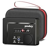 Powkey Tragbare Powerstation 26400mAh/97.68Wh Powerbank Steckdose mit 100W/230V AC Ausgang, 12V 8A DC, PD 65W USB C Externer Akku Power Station Camping Tablet Handy