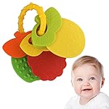 Workamou Beißring Baby, Beißspielzeug Baby, Baby Kauspielzeug, Beißspielzeug Für Obst Aus Silikon, Baby-Beißring-Spielzeug-Set Für 3–24 Monate, Sensorisches Backenzahn-Spielzeug Für Neugeborene