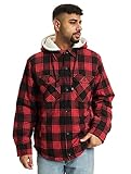 Brandit Lumberjacket hooded red/black Gr. L