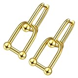 Veemoon 1 Paar Kettenglieder Ohrringe für Damen Goldfarbene Dekorative Ohrhänger im Eleganten Design für Partys Besondere Anlässe Geschenkidee für Frauen