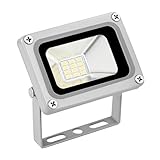 IINCOOY 10W LED-Sicherheitsflutlicht, IP65, Wasserdicht, for Den Außenbereich, Mit Druckgussgehäuse, for Die Beleuchtung Von Schuppen Und Lagerhallen