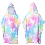 dusaniyali Badeponcho Kinder, Handtuch Mit Kapuze Einhorn kleines, Badehandtuch Kinder Badeponcho 75 * 150cm, Badetuch Kinder für Strand Handtuch Poncho Kinder Schwimmbad Mädchen