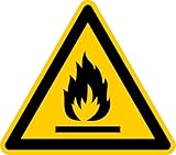 Aufkleber Warnzeichen „Warnung vor feuergefährlichen Stoffen“ Folie nach ISO 7010 W021 | SL 5-30 cm Made in Germany, Größe: 10 cm