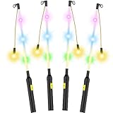 Hianjoo 4 Stück Laternenstab mit LED für St. Martin, 50cm LED Elektronischer Laternenstab für Laternenfest, Partys, Halloween, Weihnachten - Transparent