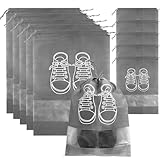 10 Stück Große Schuhbeutel Reise,Staubdicht Schuhtasche,wasserdichte Schuhtasche Reise mit Transparentem Fenster,Tragbare Schuhbeutel, für Reisegebrauch, Sport, Camping