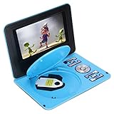 Tragbarer DVD-Player, 6,8-Zoll-HD-Bildschirm-DVD-Player, Unterstützung für 270-Grad-Schwenk-Mobile-DVD-Player, U-Disk/SD/MMC-Kassette, mit Fernbedienung, für Auto/Kinder/Zuhause(EU-blau)