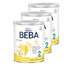 BEBA 2 Folgemilch nach dem 6. Monat, Babynahrung mit 5 HMO Komplex, nur Laktose, ohne Palmöl, 3er Pack (3 x 800g)