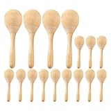 Netoches 12 Stück Maracas aus unbehandeltem Holz, Rumba, Shaker, Rassel, Orff, Musikinstrument, für Erwachsene, Kinder