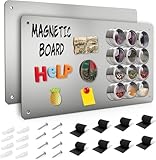 LUPATDY 2 Stück Magnettafel 43 * 30cm, Pinnwand Magnetisch, Magnetwand Kinder, Metalltafel Magnetwand Kratzfest, Magnettafel Tafel für Küche, Büro, Kühlschrank (Edelstahl, Silber)