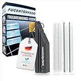 Fugentorpedo XL Fugenbürsten Set – Fliesenfugenreiniger für Bad, Küche & WC –mit Griff, 2 x 3mm Schleifstege & 2 Bürsten – Fugenreiniger gegen Kalk, Fett & Verfärbungen