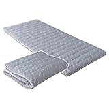 EMOOR Faltbare Hybrid-Futonmatratze 90 x 195 cm, Hochelastischer Urethanschaum 150N Mit Waschbarem, Gepolstertem Bezug, Tatami-Boden-Schlafmattenauflage, Grau