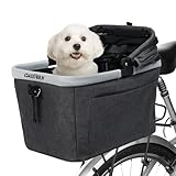 DAISTERN Hundefahrradkorb bis 12kg für Gepäckträger mit Metallrahmen, Schnellmontage-Halterung für Durchmesser von 9-12mm, Netzfenster, weichem Sitzkissen, Reflektorstreifen, Faltbar für Citybikes