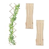Relaxdays Rankgitter ausziehbar, 3er Set, 180x30 cm, Holz, Wandmontage, Rankhilfe Kletterpflanzen, Holzgitter, Natur