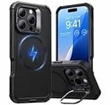 ESR iPhone 16 MagSafe Hülle mit Stash Stand Cyber Armor mit Stash Stand iPhone 16 Pro Schwarz