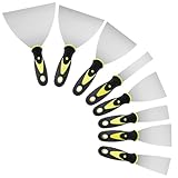 8 Stücke Spachtel Set, Flächenspachtel Trockenbau Werkzeug, Edelstahl Malerspachtel mit Kunststoffgriff, Putty Messer Spachtel, Schaber Palettenmesser Kratzer(1/1.5/2/2.5/3/4/5/6 Zoll;)