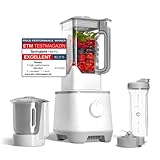 SPRINGLANE Hochleistungsmixer Hanno 2000 W, 32.000 U/min, 4 Programme, Selbstreinigungsfunktion, Standmixer mit 2,5 L Tritan-Behälter ohne BPA, inkl. Edelstahlmixbehälter & To-Go-Mixflasche