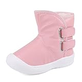 LACOFIA Baby Wasserdicht Winter Schneestiefel Kleinkind Mädchen rutschfest Gummisohle Stiefel Rose 22/23 Etikett 153