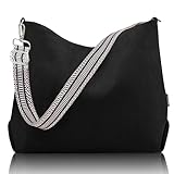 Prite Shopper Tasche Damen Groß Cord Tasche Tote Bag mit Verstellbarem Schultergurt für College Schule Arbeit Reisen Einkaufen（Schwarz）