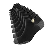 Chic Defend Sneaker Socken Herren 10 Paar Atmungsaktive Baumwolle Sportsocken Kurz Sommer Halbsocken Laufsocken Schwarz Weiß Grau 35-38 39-42 43-46 47-49, Schwarz, 43-46