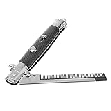 Beavorty 1 Stück Metall faltbarer Kamm Mann Junge Männer tragbar Frühling zusammenklappbarer Taschenkamm reisen Entwirrer pctg kunststoffgriff shine Kratzfrei metallkamm Federkämme Black