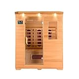 Home Deluxe – Infrarotkabine REDSUN L –153 x 110 x 190 cm - für 2-3 Person, 6 Keramikstrahler, Holz: Hemlocktanne I Infrarotsauna, Sauna, Wärmekabine, Infrarot