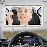 Aohcae Auto Kosmetikspiegel, 23,5 x 12,7cm Sonnenblende Spiegel LED mit 3 Licht Modus, USB-C Wiederaufladbarer Innenspiegel Auto, Universal Sonnenblende Spiegel für Meist Wagen