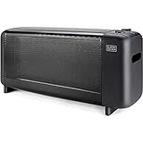 BLACK+DECKER BXMRA1500E, elektrischer Glimmerheizkörper, 1500W, 2 Heizstufen, einstellbarer Thermostat, automatische Abschaltung, mobil, kompakt, schwarz