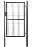 V2Aox Gartentor Tor für Gartenzaun Zaun 160 cm hoch Gartentür aus Metall für Stabmattenzaun Abschließbar inkl. Pfosten Anthrazit