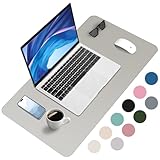 Zanfqvo Schreibtischunterlage 80x40cm - Mauspad XXL aus PU-Leder, Wasserdicht und rutschfest - Multifunktionales schreibunterlagen - tischunterlage für Büro/Home/Laptop (Grau)