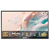 SYLVOX Outdoor TV, 43 Zoll Smart TV wasserdichte Outdoor Fernseher, 4K Fernseher für draußen, Unterstützung Google Assistant, Bildschirmspiegelung, 1000 nits Helligkeit Partial Sun (Deck Pro 2.0)