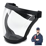 Pastoralist Gesichtsschild, 2pcs Anti-Fog Full Face Face Shield Maske mit 20 Filterpolstern, klares Sicherheitsgesicht, Schutzmaske zum Mahlen und Schneiden, Schweißen, Schweißen