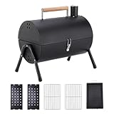 Fassgrill, Smoker für den Garten, tragbarer Fassgrill mit Griff für den Außenbereich, Garten, Camping und Picknick