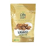 Walnüsse Bio - 200g. Walnusskerne Bio Geschälte Ganz. Walnuss Reich an Mineralsalzen und Vitaminen. Zum Verzehr als Snack oder als Süßspeise Salat Müsli oder Joghurt. Organic Walnuts.