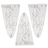 3 Stück Parabelschablone,Parabelschablone Mathe,Parabel Schablone Einheitsparabel,Geometrie Kurvenschablone Lineal,Mathe Mit Parkschablone Set Sinus/Kosinus