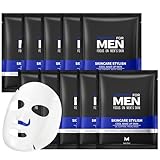 10 Stück Gesichtsmaske Männer,Tuchmasken Gesicht Set für Männer, Feuchtigkeitsspendend Gesichtsmasken Set mit Öl-Kontrolle & Hauterfrischung für Männliche Haut, Gesichtspflege M änner