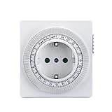 PerfectHD Mechanische Zeitschalt-Uhr für Steckdosen, IP20, 3500 Watt, 96 an/aus Programme im 15 Minutentakt, weiß, PHD-TS1000, One Size