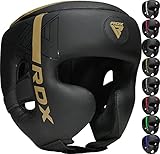 RDX Kopfschutz Boxen für Kickboxen, Kampfsport, MMA Training, Maya Hide Leder Kara Sparring Thaiboxen Kopfschützer, Boxhelm Krav MAGA Muay Thai, Karate und Taekwondo Headgear (MEHRWEG)