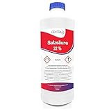 Centra24 Salzsäure 32% 1 Liter, Chlorwasserstoffsäure, Reinigung, Allzweckreiniger, Labor, Experiment, HCl