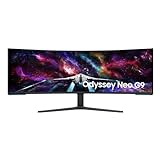 Samsung Odyssey Neo G95NC Curved Gaming Monitor, 57 Zoll, VA-Panel, 7.680 x 2.160 Pixel, Quantum Mini LED, Freesync Premium Pro, Bildwiederholrate 240 Hz, Reaktionszeit 1 ms (G/G), Weiß