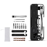 CashMuch Fahrradreparaturset ohne Aufblasdüse, 7-in-1 Multitool-Set für Mountainbikes, Reifenreparaturset mit vulkanisierten Gummistreifen, Reifenheber und Ratschenschlüssel
