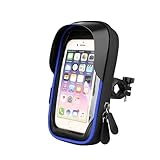 Lenker Halter Handy Wasserdichter 360°-Dreh-Telefonhalter Für Fahrrad Und Motorrad Den Vorderen Rahmen Einfache Navigations-Smartphone-Halterung Alle Telefone Handyhalter Motorrad(Bicycle Blue)
