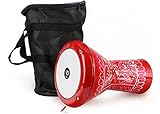 VD Vatan Kinder Darbuka Trommel – Orientalische Percussion aus Aluminiumguss, 30 cm, Schwarz Handgraviert, inkl. Tragetasche & Stimmschlüssel – Rhythmusspielzeug für Kinder, 2029-K