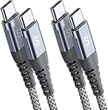 USB C auf USB C Kabel 60W [2Stück 2m] PD Schnellladen USB Typ C Nylon Geflochtenes Ladekabel für i Phone 16 15 Pro Max,Samsung Galaxy S25 S24 S23 S22 S21 Ultra FE Plus Note 20,iPad Pro MacBook Pixel