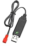 Pack of 2 Charger Cable, USB Charging Cable Universal 3.7 V Lipo Battery Compatible with RC Cars Drones Quadcopters Remote Controlled Toys Safe Charging Electric Car Charging Cable Battery