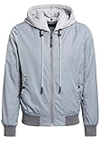 khujo PERSEE Damenjacke Bundjacke Jacke Sommerjacke Übergangsjacke Kapuze Damen (S, Pal-blue)