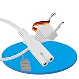 Sonero® Euro-Netzkabel, Strom-Kabel für Haushaltsgeräte, Euro-Stecker auf IEC-Buchse C7, 5,00m, weiß