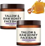 Talg und roher Honig, [Neu] Talg- und Honigbalsam,feuchtigkeitsspendende Rindertalg-Feuchtigkeitscreme für trockene und empfindliche Haut, hautstraffende Creme für alle Hauttypen,2Pcs