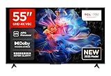 TCL 55V6C 55 Zoll Direct LED TV, 4K HDR Fernseher, Smart TV mithilfe von Google TV (Dolby Audio, Motion Clarity, Kompatibel mit Google Assistant & Alexa)