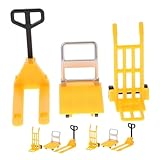 TOYANDONA 3 Sätze Miniaturmodell eines Spielzeugautos Mini-Plattformwagen- Miniatur-Gabelstaplermodell verkehrserziehung Mini hubwagen BAU-Gabelstapler-Modell Kinderspielzeug Yellow